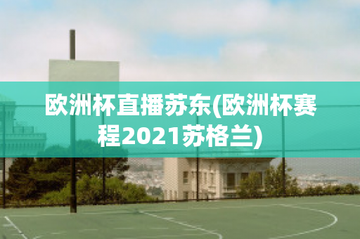 欧洲杯直播苏东(欧洲杯赛程2021苏格兰)